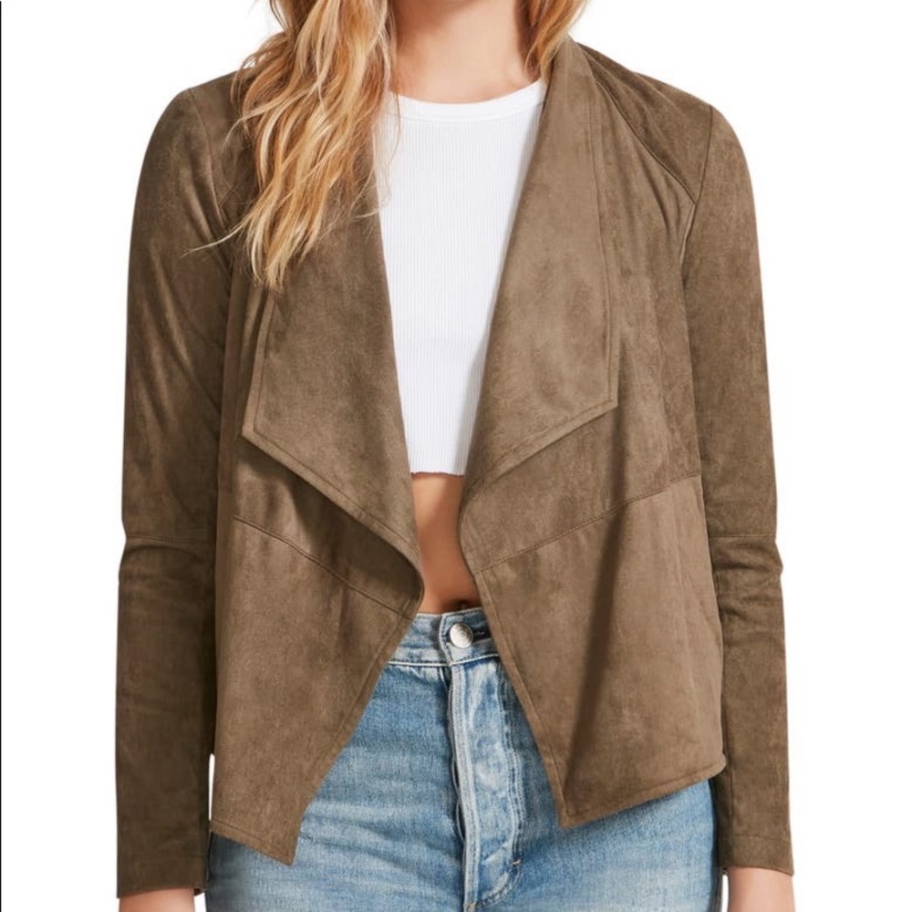 BB Dakota Suede It Out Drape Front Faux Suede Jacket